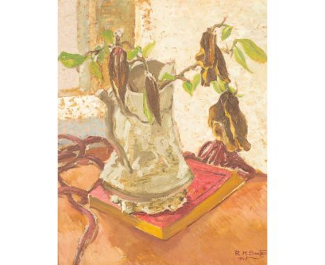Rudolf Sauter (1895-1977)/Still Life with Jug of Magnolia Flowers/signed and dated lower right R H Sauter 1949/oil on board, 