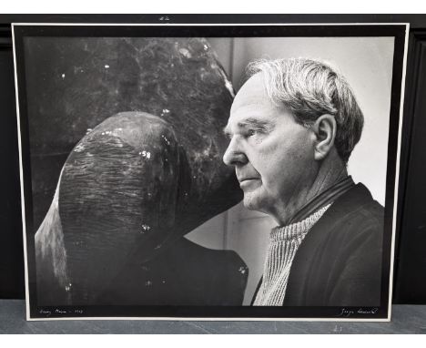 JORGE LEWINSKI (1921-2008):&nbsp;portrait of Henry Moore: vintage silver gelatin print, 1963, signed and titled in white ink 