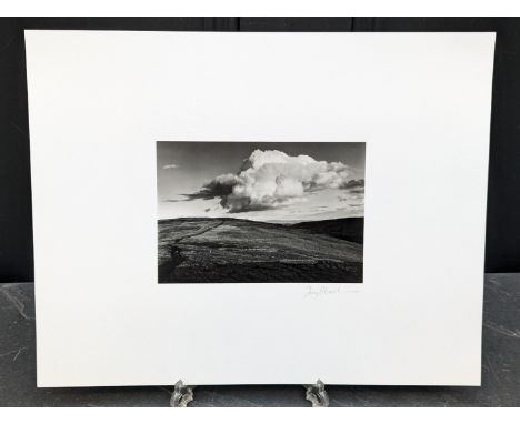 FAY GODWIN (PHOTOGRAPHER 1931-2005):&nbsp;'Maenserth Standing Stone, Stormy Weather': gelatin silver print, 11.5 x 16cm, moun