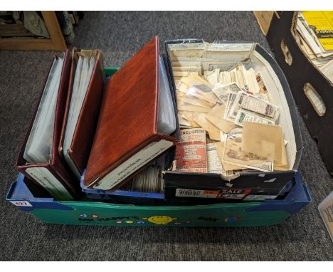 CIGARETTE CARDS:&nbsp;a quantity, loose/bundled in 2 boxes and housed in 4 albums, inc. R J Lea of Manchester: some early Pla