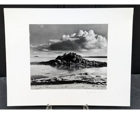 FAY GODWIN (PHOTOGRAPHER 1931-2005):&nbsp;'Tean, Rock Islet &amp; Cloud (Scilly Isles)': gelatin silver print, 18.5 x 22cm, m