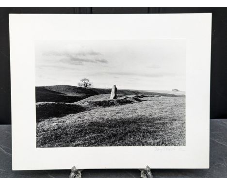 FAY GODWIN (PHOTOGRAPHER 1931-2005):&nbsp;'Avebury, Small Stone in Rippling Banks': gelatin silver print, 16.5 x 22.5cm, moun