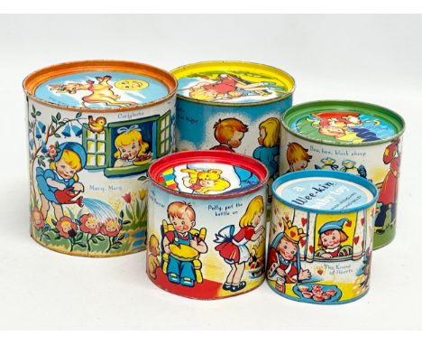 A set of 1950’s/60’s “a Wee-Kin” Baby Toy stacking tins by Chad Valley.