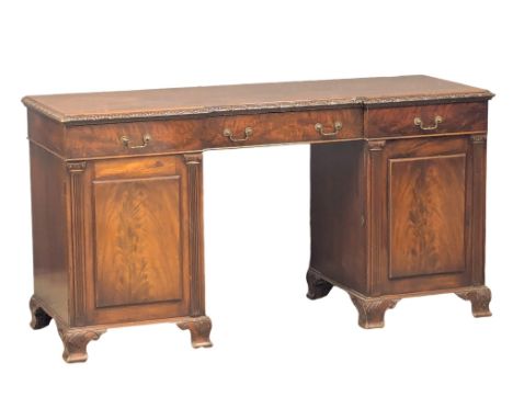 A Mid 19th Century mahogany Chippendale Revival pedestal sideboard. Circa 1850-1860. 180x64x95cm