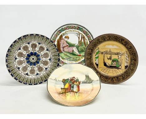 Royal Doulton and Wedgwood collectors plates. Early 20th Century. Wedgwood Fairyland Lustre Series “Demetrius” plate, by Walt