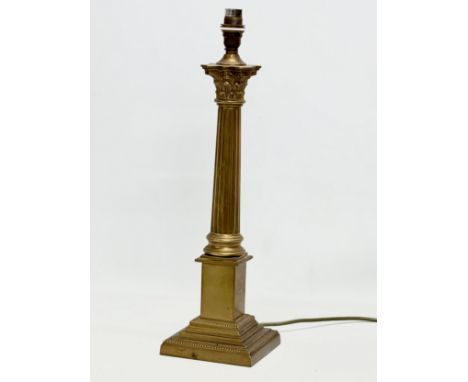 A tall brass table lamp with Corinthian style column. By Laura Ashley. 49cm