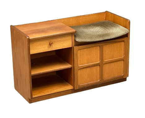 A Nathan Furniture Mid Century teak telephone bench.