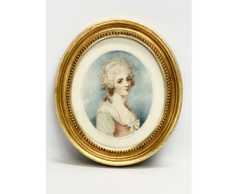 A good quality Late 19th Century print of Mrs Storace. From the original painting by R. Cosway. In original gilt frame. 24.5x