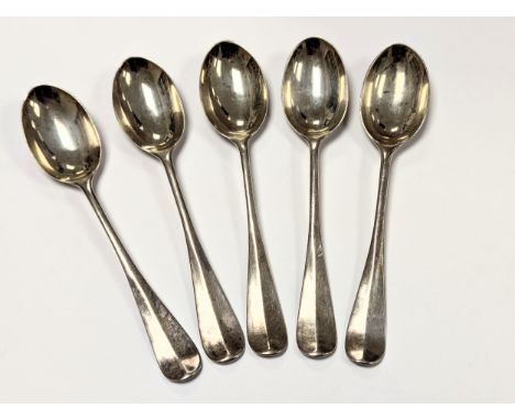 A set of 5 Late Victorian silver teaspoons by Gibson &amp; Co. Ltd. London, 1900. 73gr