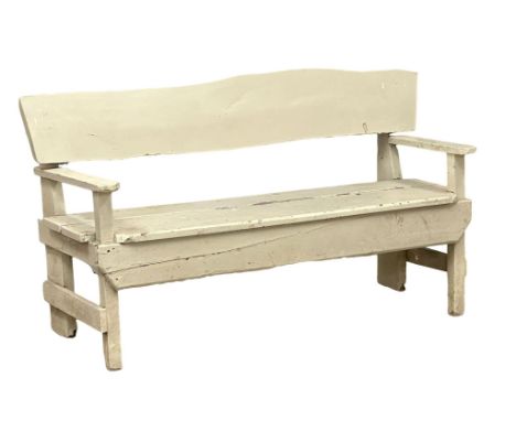 A rustic garden bench. 162cm