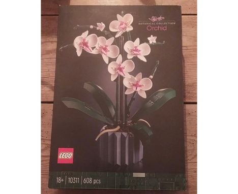 An unopened LEGO Botanical Collection Orchid.