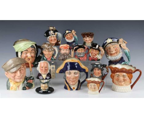 Three Royal Doulton character liqueur containers, comprising Rip Van Winkle, The Poacher and Falstaff, a Long John Silver tab