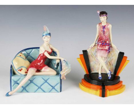 Two Kevin Francis Art Deco style figures, comprising Hullabalu-Lu, first in the Ritzy Girl series, height 25cm, and the limit