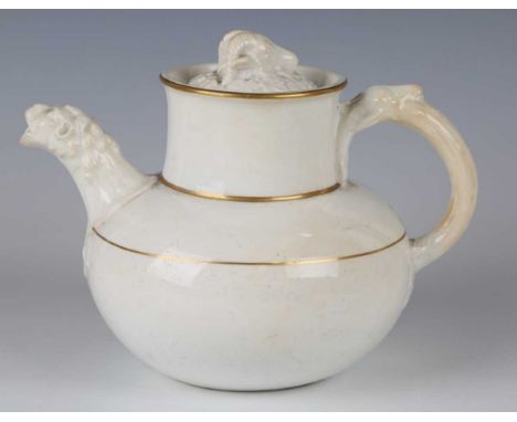 A rare Mintons teapot and cover, designed by Henry Cole under the pseudonym Felix Summerley's Art Manufacturers, dated 1846, 
