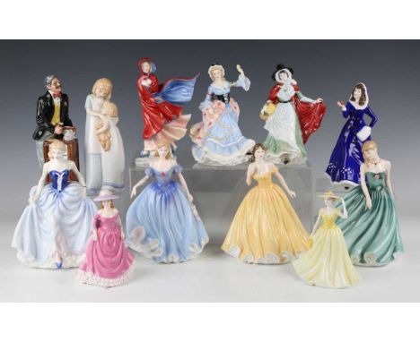 Four Royal Doulton Classics Figures of the Year, comprising Melissa 2001, HN3977, Sarah 2002, HN3978, Elizabeth 2003, HN4426,