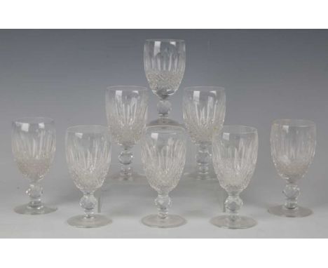 A set of eight Waterford Colleen pattern sherry glasses, height 10.5cm, together with a mixed group of other 19th and 20th ce