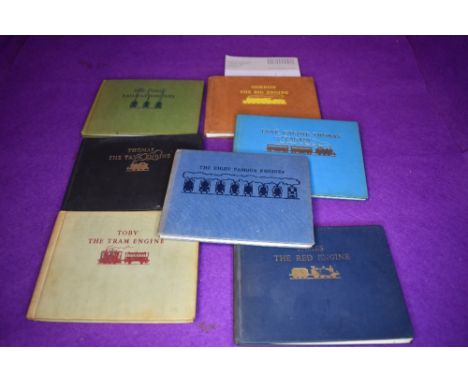 Seven vintage Thomas the tank engine (and friends) books.