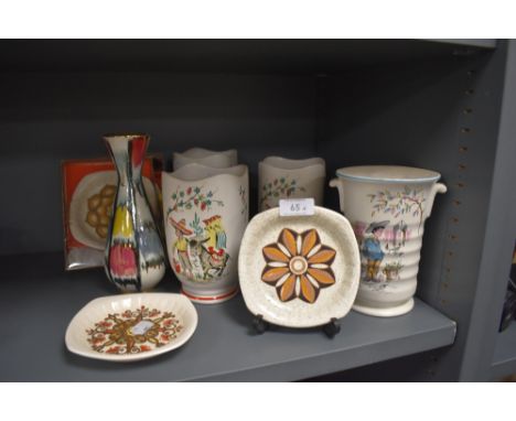 A selection of mid century ceramics including Palissy and Crown Ducal