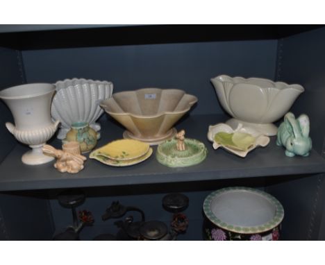 A selection of art deco styled ceramics including Sylvac rabbit