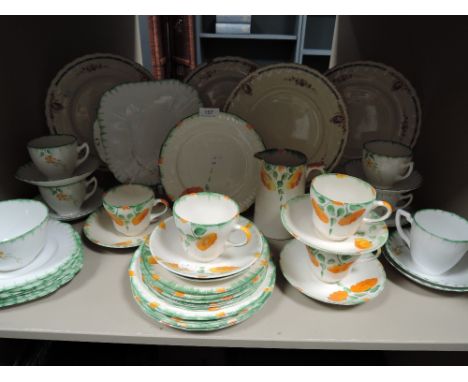 A good selection of art deco tea wares including Ivory and Melba