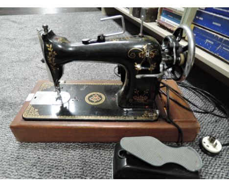 A vintage electric sewing machine