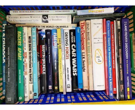 Motor racing and motoring books to include A History of Brooklands, signed copy of Masons Motoring Mayhem, The Sunbeam Worksh