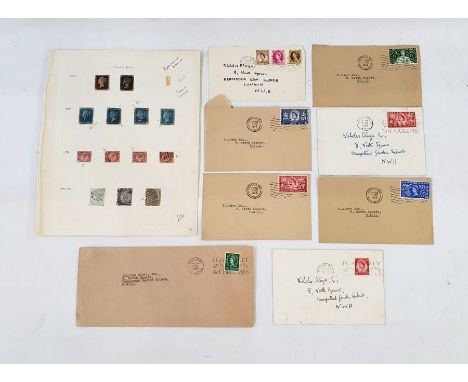 GB: Some 20 album pages of QV-QEII defin., commem., officials &amp; postage due, mint &amp; used up to £1 value.&nbsp; Two 1d