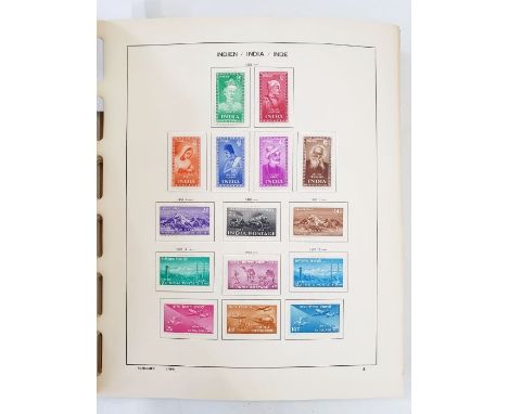 India: Mint collection post-independence 1952-1991 in Schaubek purposed album c20 pages.&nbsp; Defin., commem., official &amp