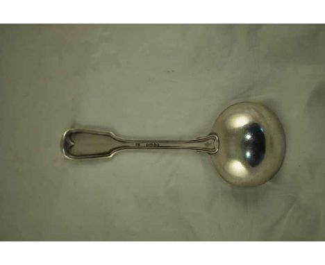A Victorian hallmarked silver fiddle and thread pattern Ladle, London 1860 by Samuel Whitford II, 2.8oz