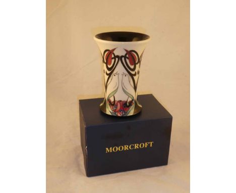 A Moorcroft Pottery trumpet vase shape 158/6 in the Talwin pattern by Nicola Slaney after Talwin Morris a turn-of-the-century