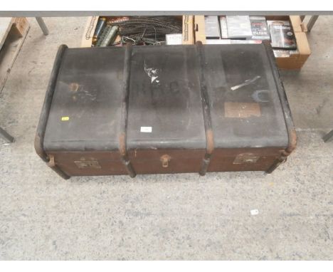 lined travel trunk