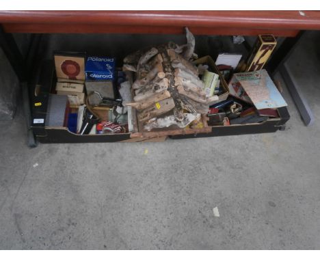 driftwood birdhouse and 2 boxes of vintage games etc