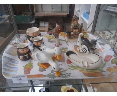 tray of goebel figures