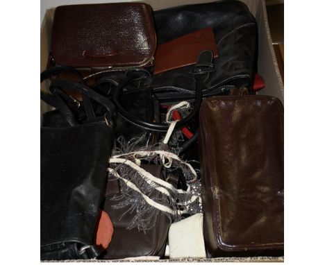 Ladies Accessories - vintage and later handbags and purses; beaded evening bags; a mid 20th century cigarette case; compacts;
