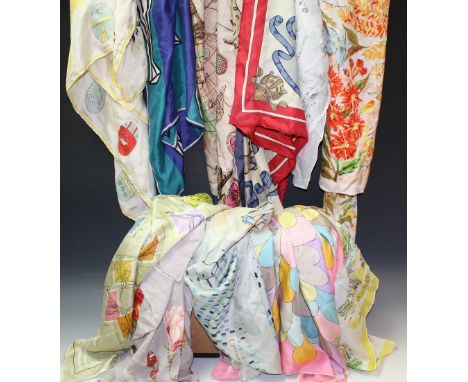 Ladies Accessories - vintage scarves including Christian Dior, Jacqmar 1940's, travel, BOAC, Pan-Am, Richard Allan, 1950's, e