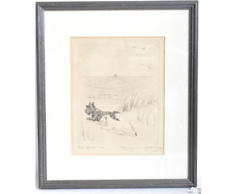 After Marguerite Kirmse (English, 1885 -1954). An early 20th century dry-point etching "Sea Urchins". Measures 34cm x 30cm
