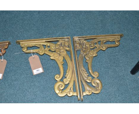 Pair of Reproduction Brass Ornate Shelf Brackets