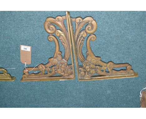 Pair of Reproduction Brass Ornate Shelf Brackets