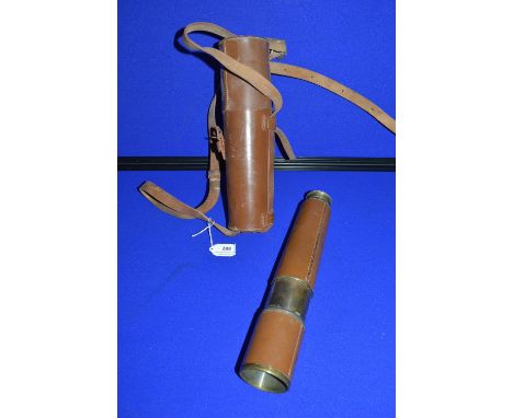 Leather Cased Brass Telescope by B.C. & Co. Limited