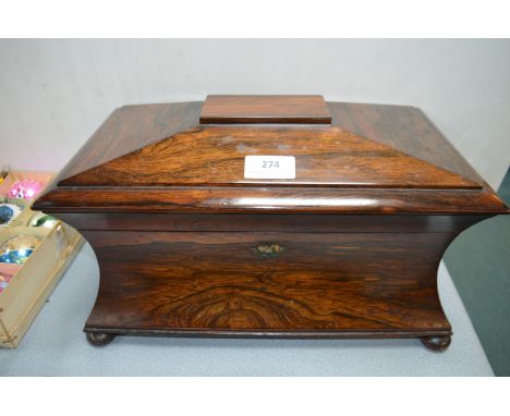 Victorian Rosewood Sarcophagus Tea Caddy