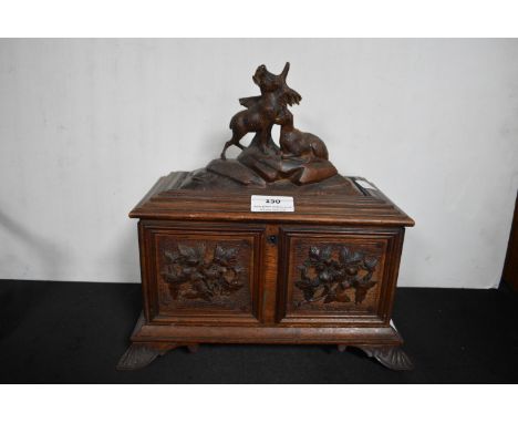 Black Forrest Carved Tea Caddy