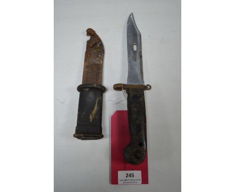 East German AK47 KM Type Bayonet and Scabbard
