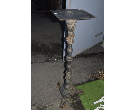 Cast Iron Decorative Column with Attached Shelf on Support
