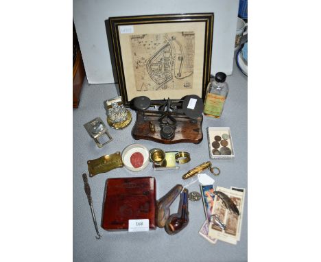 Vintage Collectibles Including Postal Scales, map of Hull, etc.
