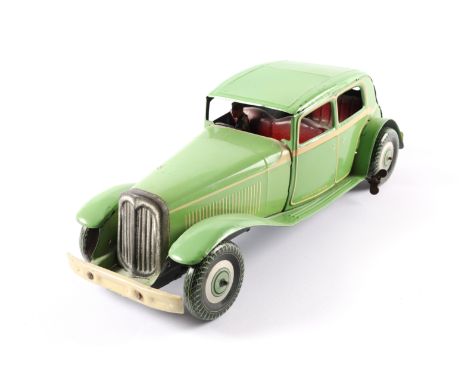 An impressively large Mettoy clockwork tinplate Limousine No.3070. 36cm overall length, an example finished in light green wi