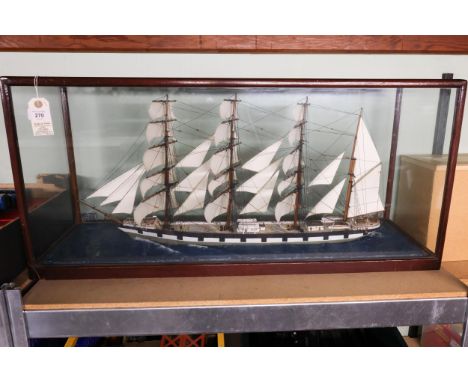 A Museum quality scale model of a 4 masted Tea Clipper. Un-named but of traditional British design. She is clearly fully load