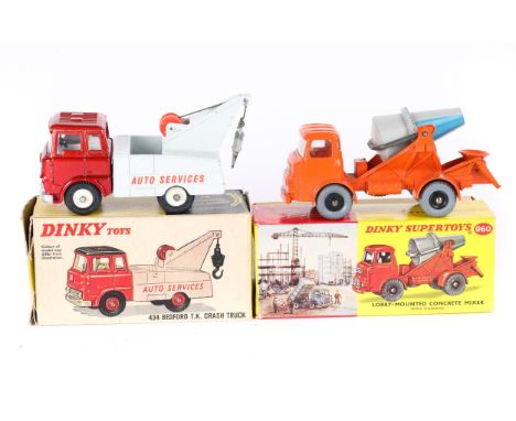 2 Dinky Toys. A scarce Bedford T.K. Crash Truck (434). An example with metallic red cab with white interior, light grey rear 