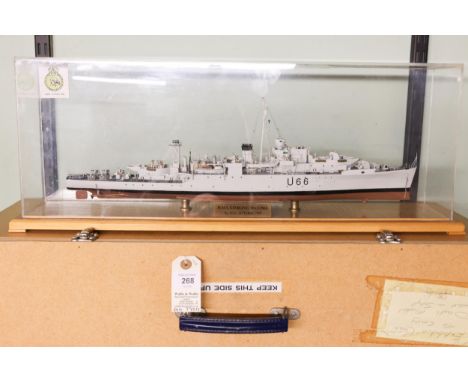 A scratch built Museum quality 1:192 scale model by Herbert Sitford of H.M.S. Starling U66. A Gold Medal and Mountbatten Trop