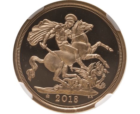 UNITED KINGDOM. Elizabeth II, 1952-. Gold sovereign, 2018. BU Struck on the Day. Struck on the day of the 65th anniversary of