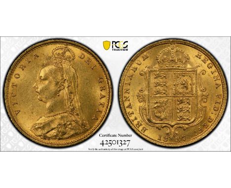 UNITED KINGDOM. Victoria, 1837-1901. Gold half-sovereign, 1887. London. Imperfect J DISH L508. The issues the mint encountere